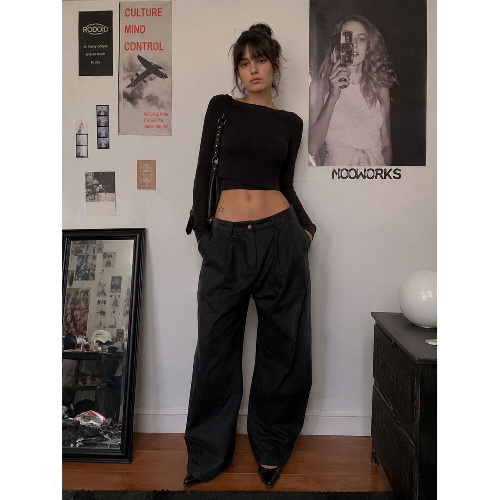 NOOWORKS Black Pleated Barrel Pants Trousers   Women's Size XXL